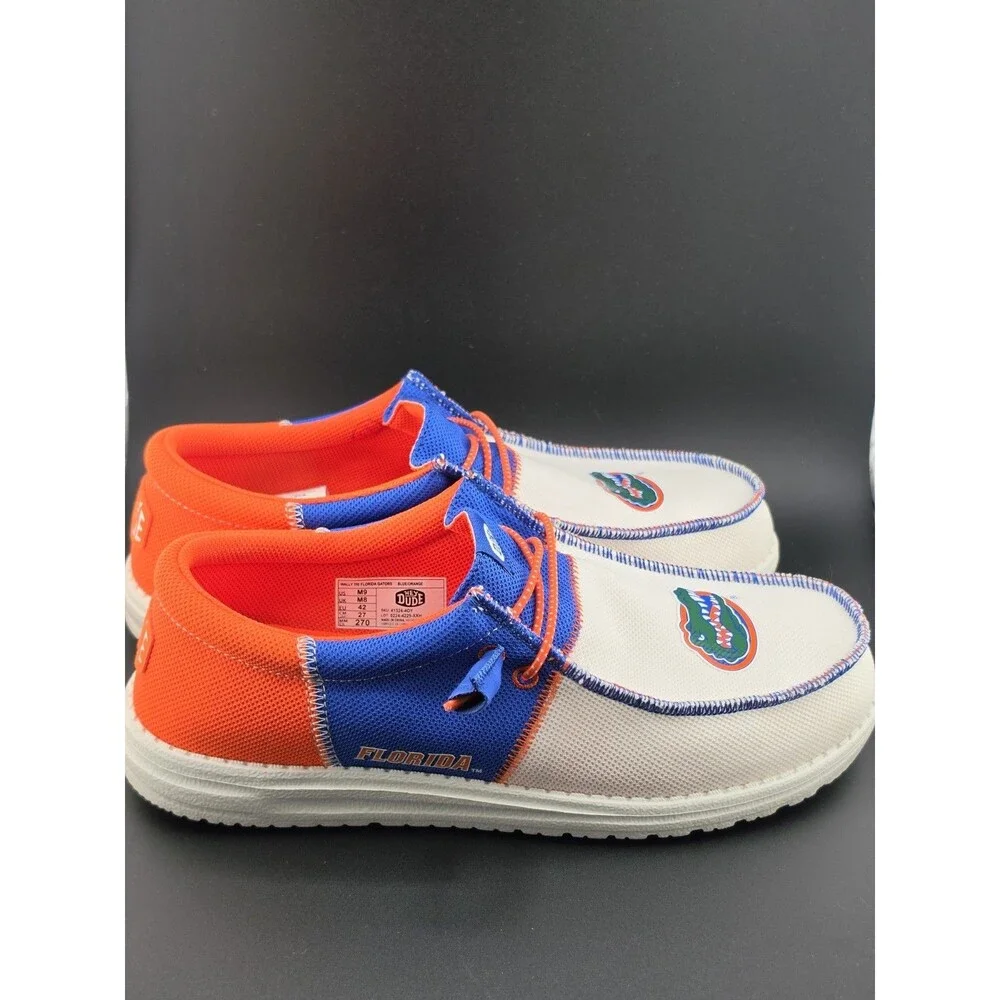 Hey Dude Wally Tri University Florida Gators Mens 9 Blue Orange White Shoes NEW